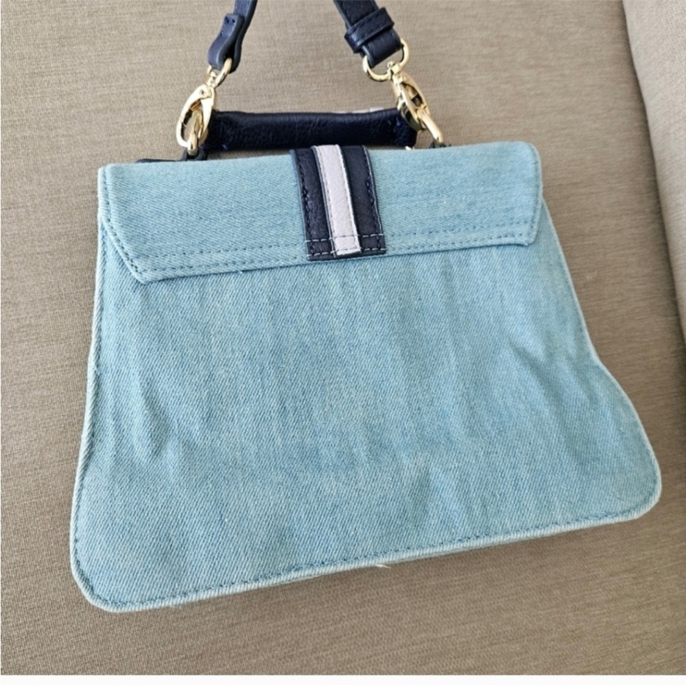Floozie crossbody bag by Frost French blue denim jean embroidered floral - Picture 7 of 13